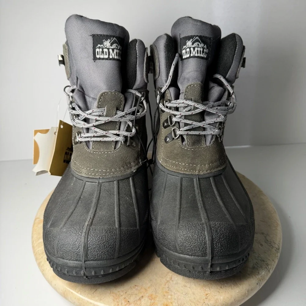 Old Mill Glacier-W Suede Winter Boots 9 Grey Thermolite Insulated Lace Up